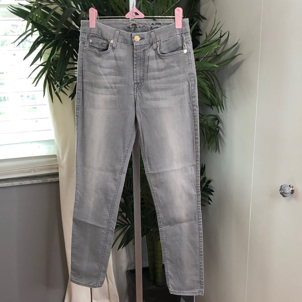 7 For All Mankind Light Gray Skinny Jeans